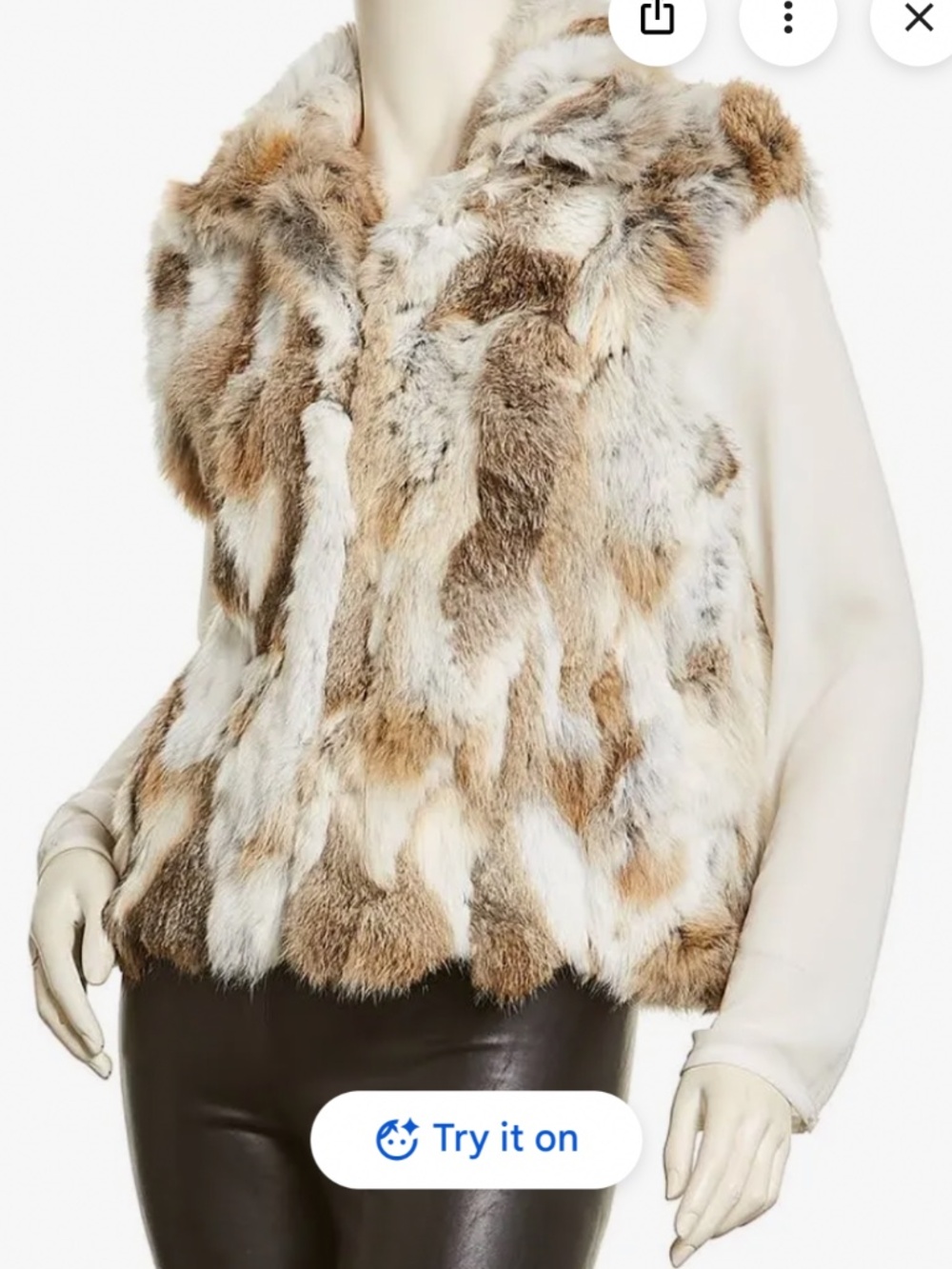 Adrienne landau rabbit fur vest medium